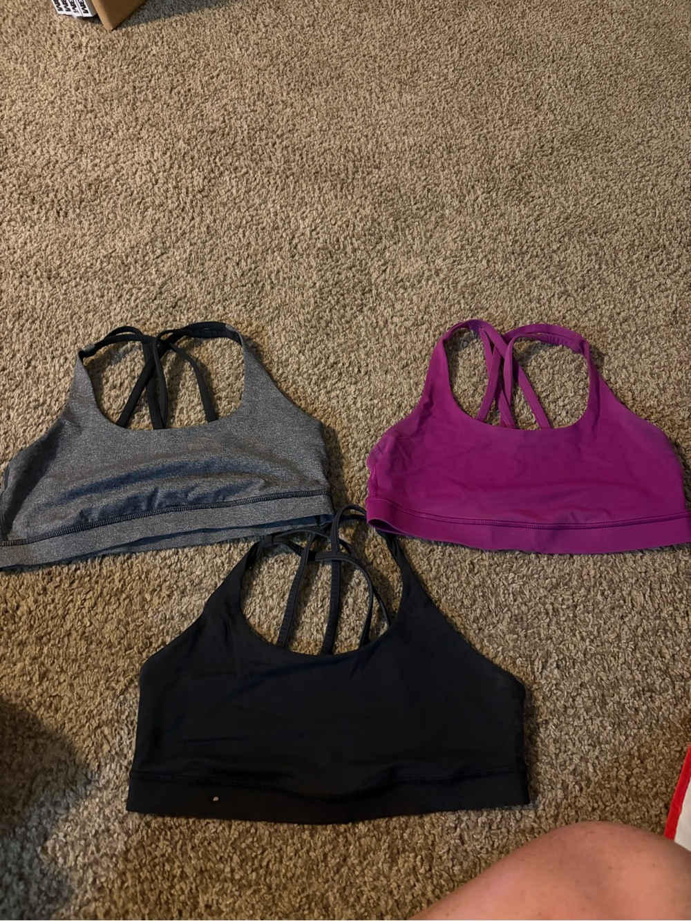 lululemon athletica Strappy Sports Bra Trio - Gray, Magenta, Black
